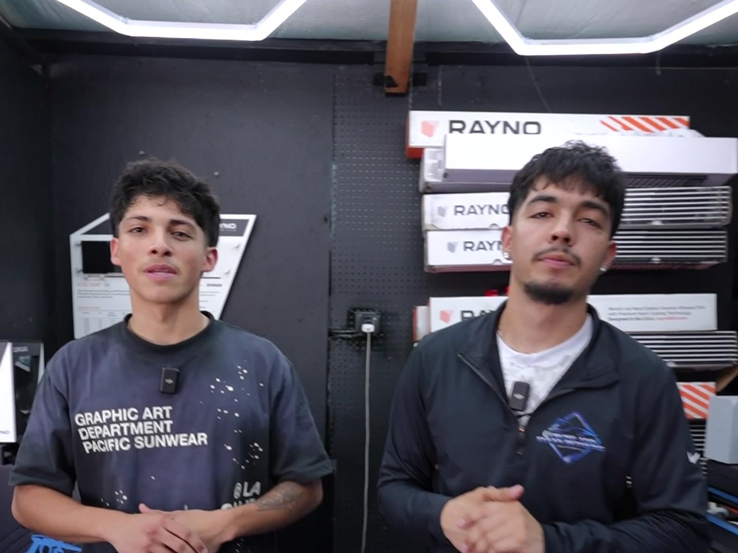 Zair and Darian, the Cruise and Clean owner-installers, in their Fletcher NC tint studio